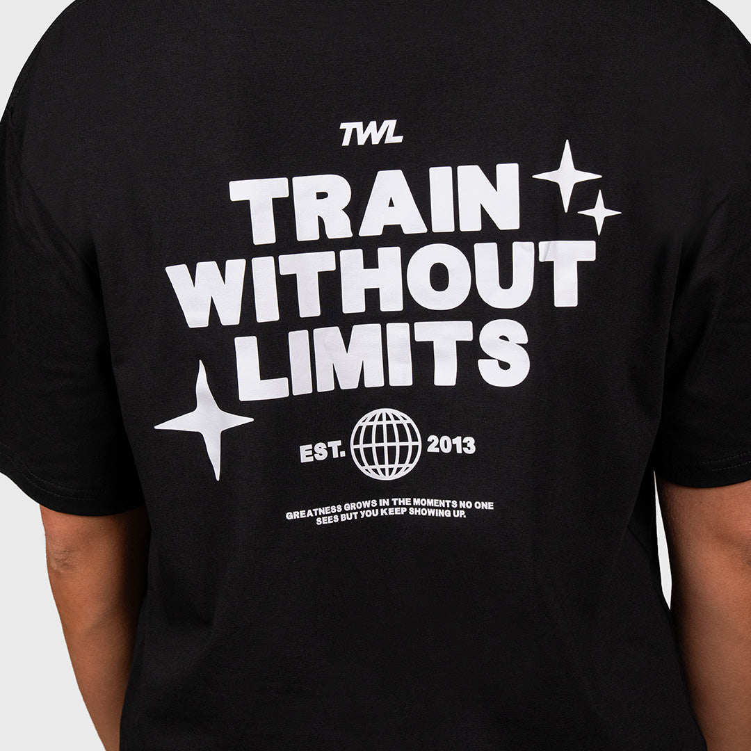 TWL - OVERSIZED T-SHIRT - TRAIN WITHOUT LIMITS - BLACK
