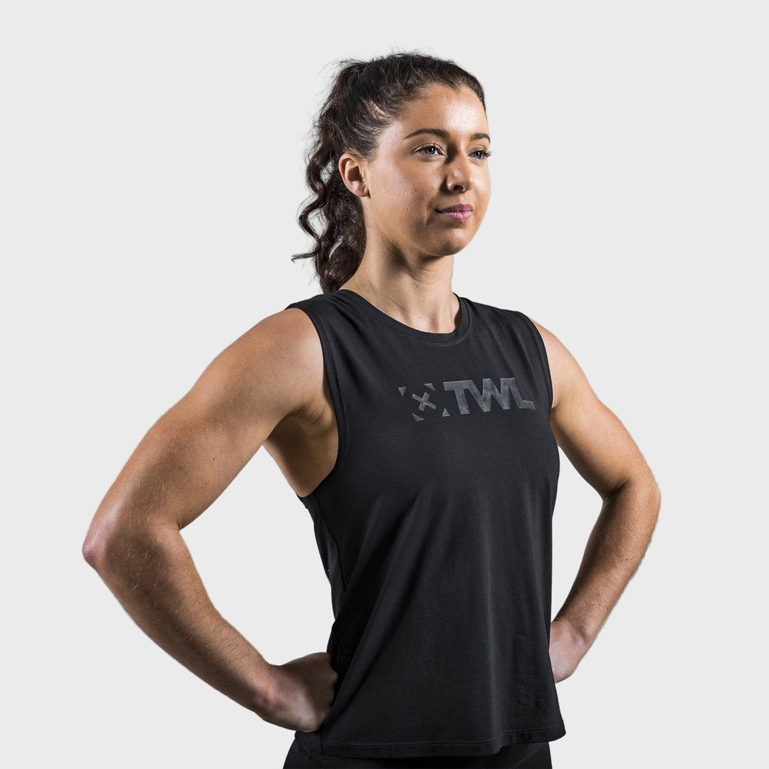 TWL - LADIES EVERYDAY CLASSIC MUSCLE TANK - BLACK/BLACK