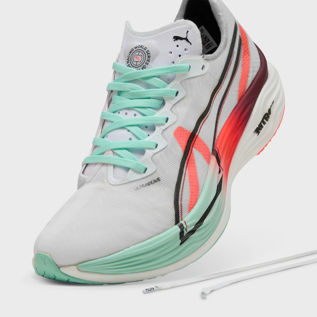 PUMA - DEVIATE NITRO ELITE 3 HYROX - WOMEN'S - PUMA WHITE-GLOWING RED-MINT MELT