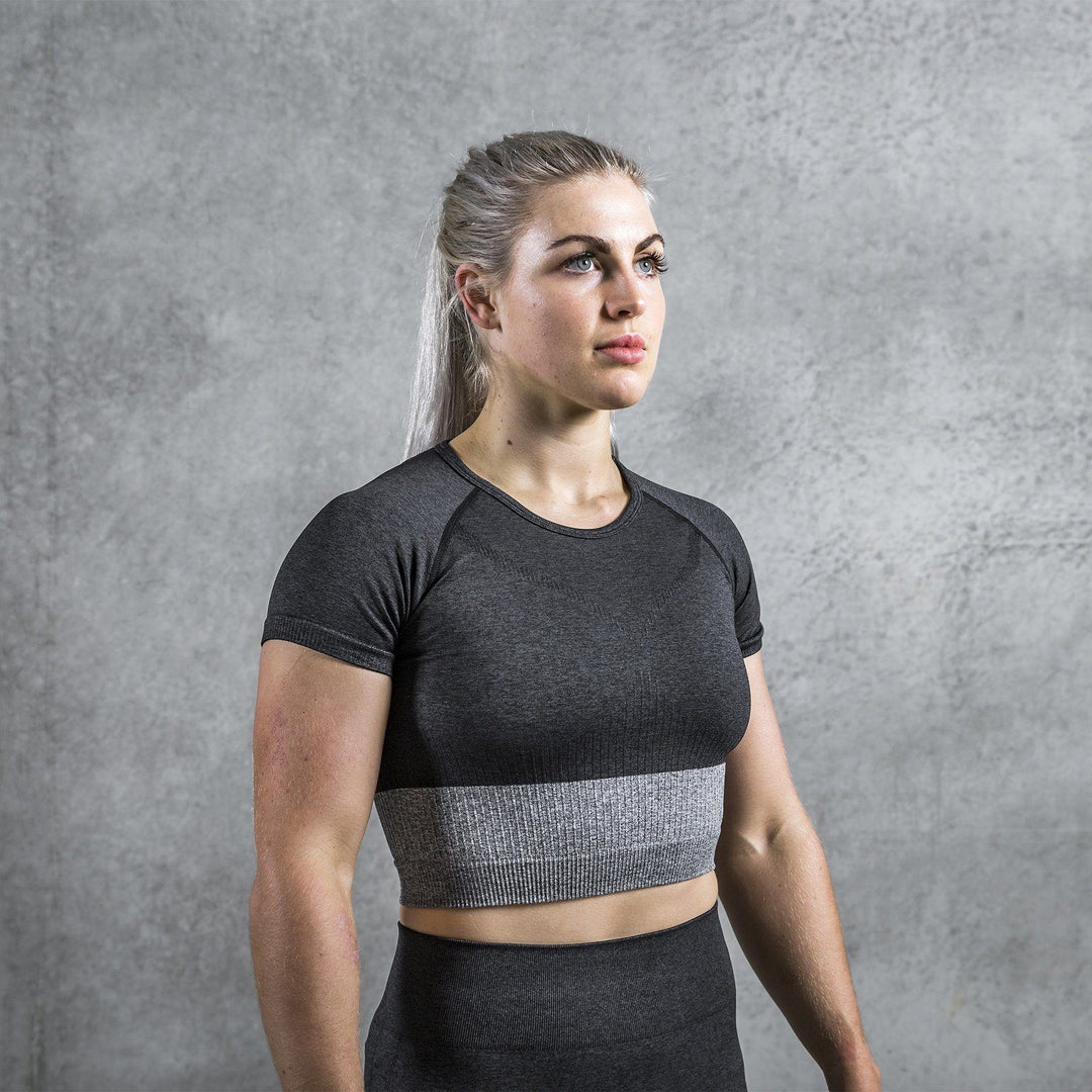 TWL - Women's Endure Seamless Crop - Black/Charcoal Marl