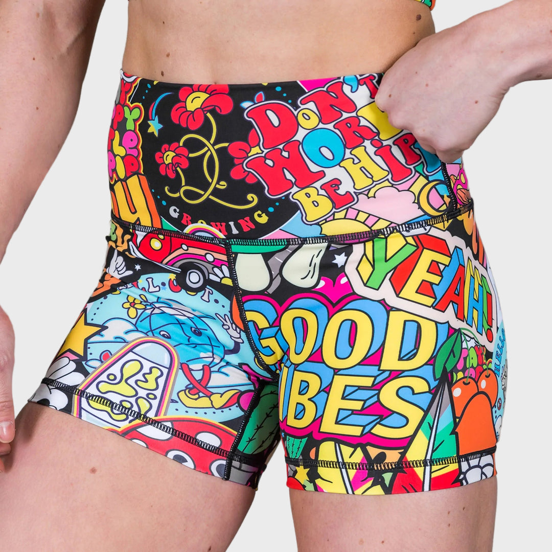 TWL - WOMEN'S HIGH WAISTED BALANCE SHORTS - GOOD VIBES