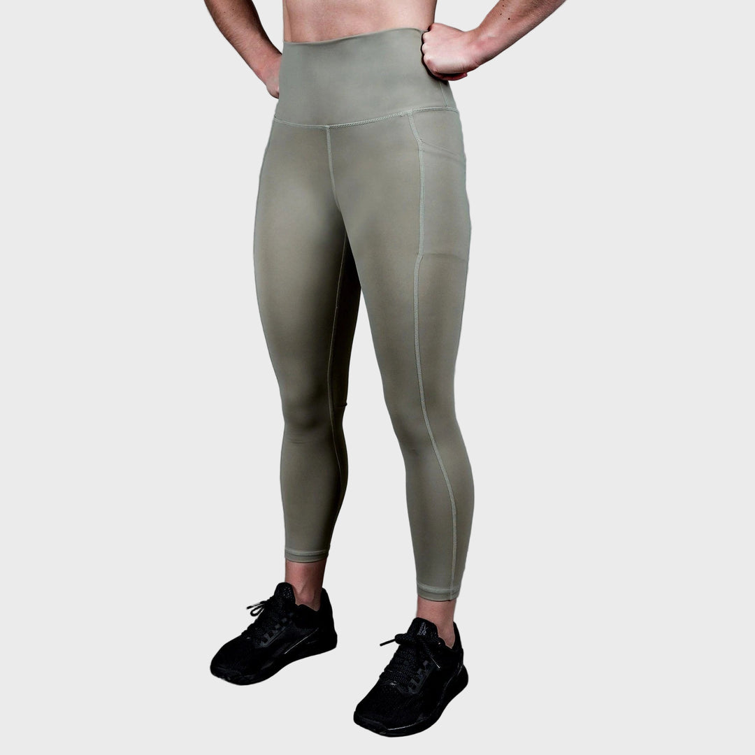 TWL - WOMEN'S EVERYDAY HIGH WAISTED TIGHTS - 7/8 - MINK GREY