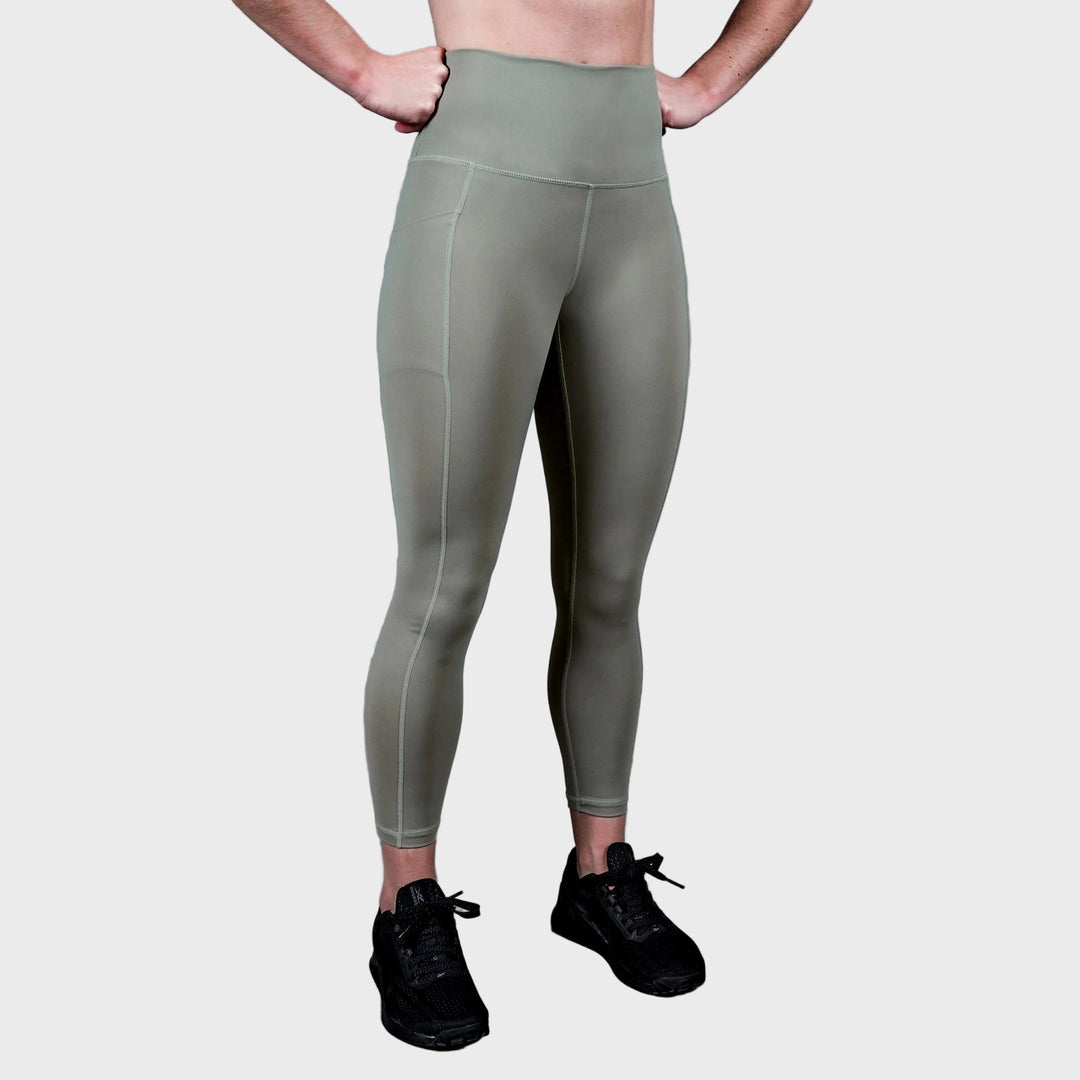 TWL - WOMEN'S EVERYDAY HIGH WAISTED TIGHTS - 7/8 - MINK GREY