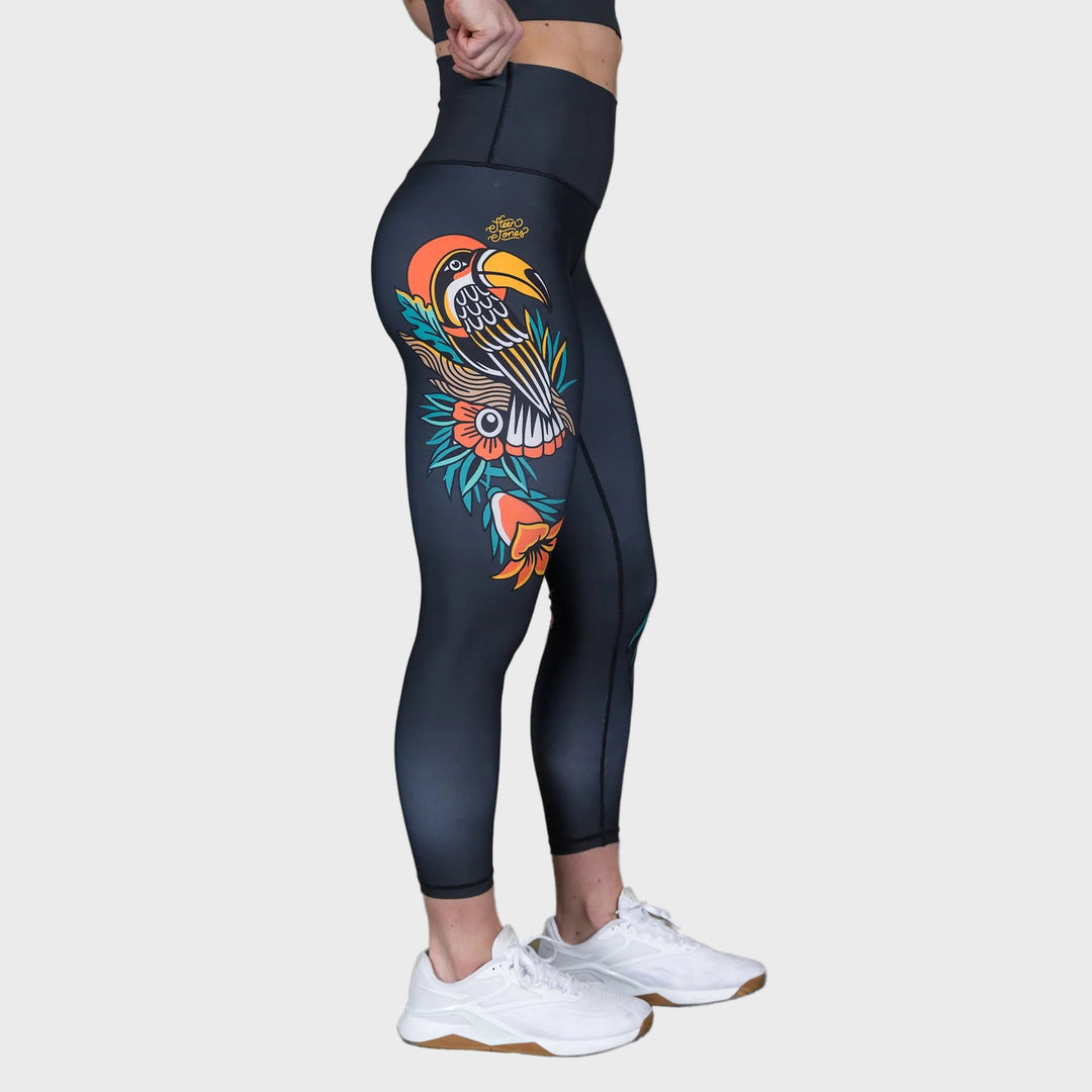 TWL X STEEN JONES - WOMEN'S EVERYDAY TIGHTS - 7/8 - BLACK JUNGLE