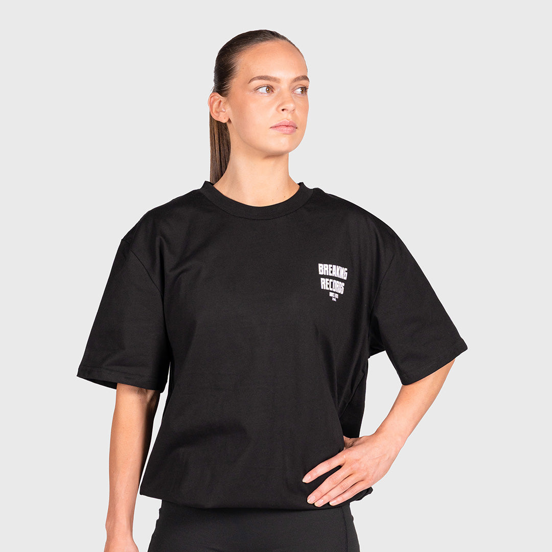 TWL - LIFESTYLE OVERSIZED T-SHIRT - BREAKING RECORDS - BLACK