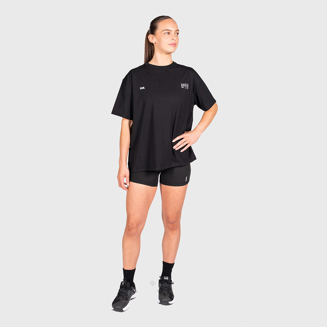 TWL - WOMEN'S OVERSIZED BOYFRIEND T-SHIRT - BREAK THE RULES - BLACK