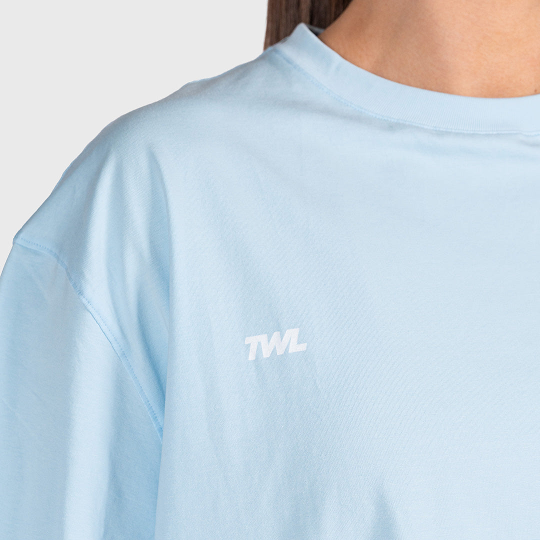 TWL - WOMEN'S OVERSIZED BOYFRIEND T-SHIRT - BREAK THE RULES - BLUE