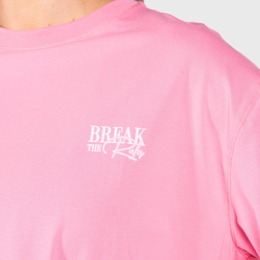 TWL - WOMEN'S OVERSIZED BOYFRIEND T-SHIRT - BREAK THE RULES - PINK