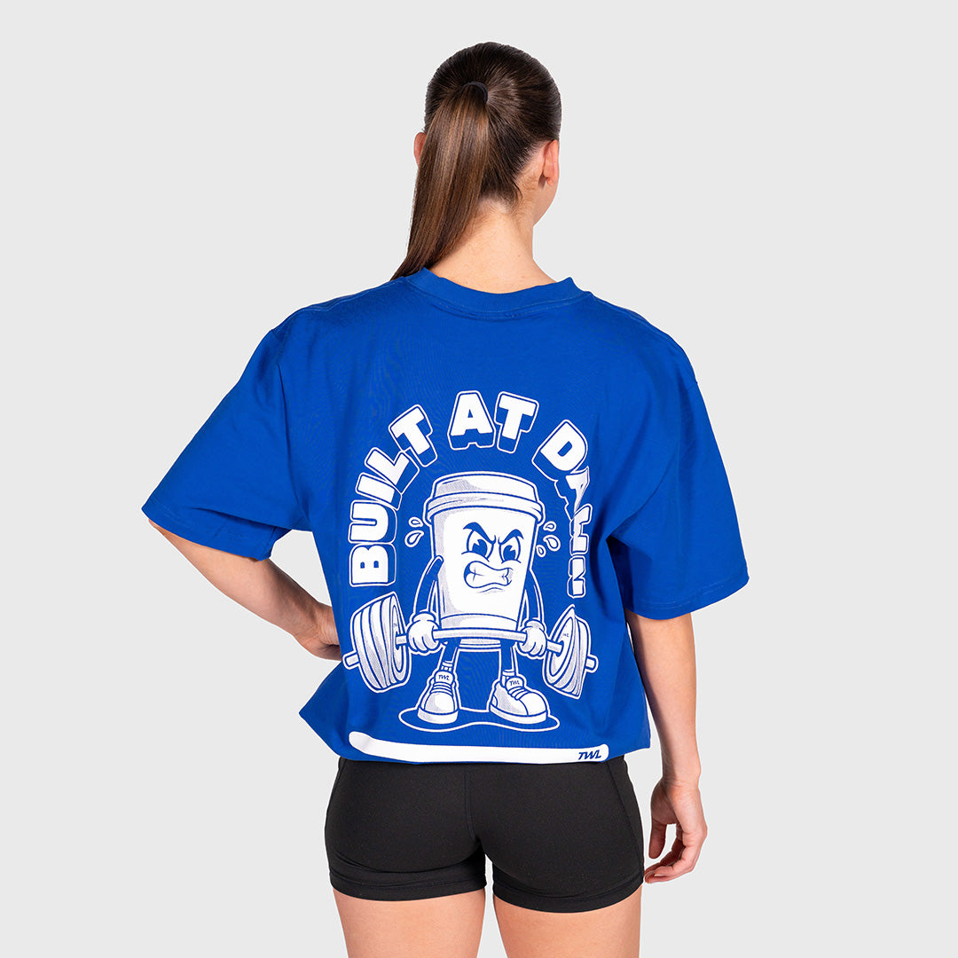 TWL - LIFESTYLE OVERSIZED T-SHIRT - BUILT AT DAWN UNISEX - NAVY/WHITE