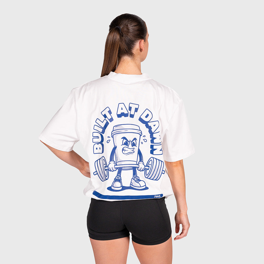 TWL - LIFESTYLE OVERSIZED T-SHIRT - BUILT AT DAWN - WHITE/NAVY