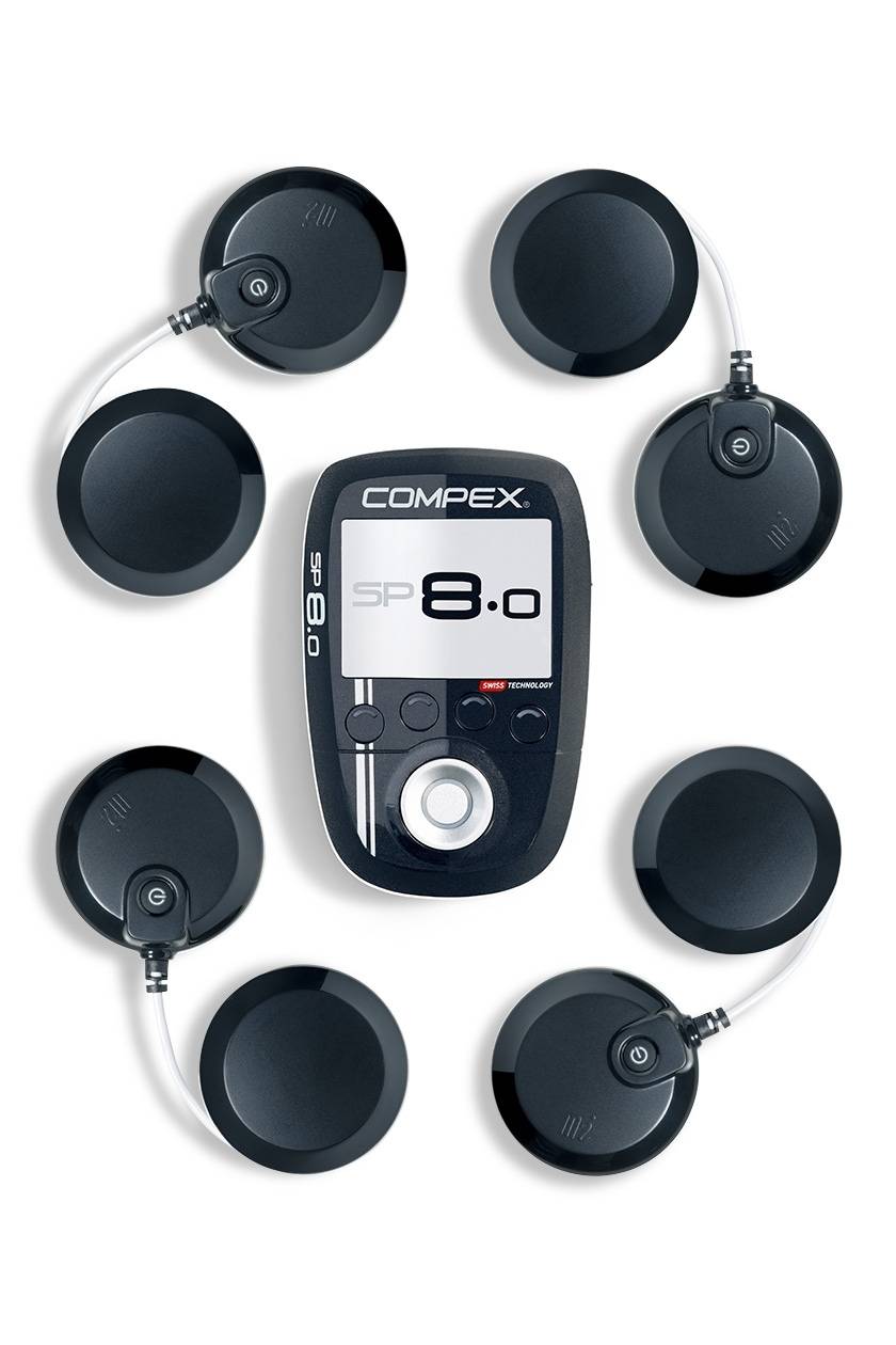 The Compex SP 8.0 EMS muscle stimulator and its modules