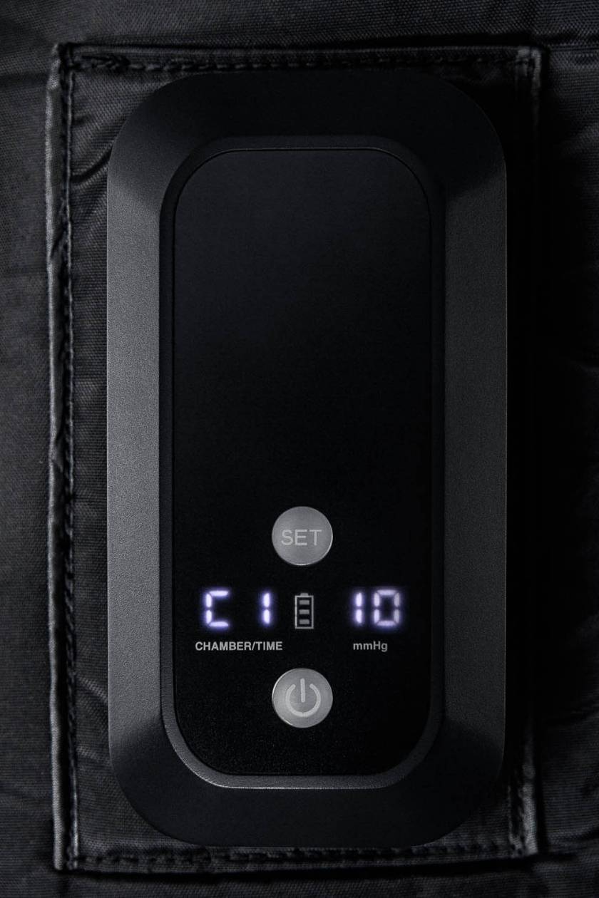 The control unit of the Compex Ayre™ wireless compression boots