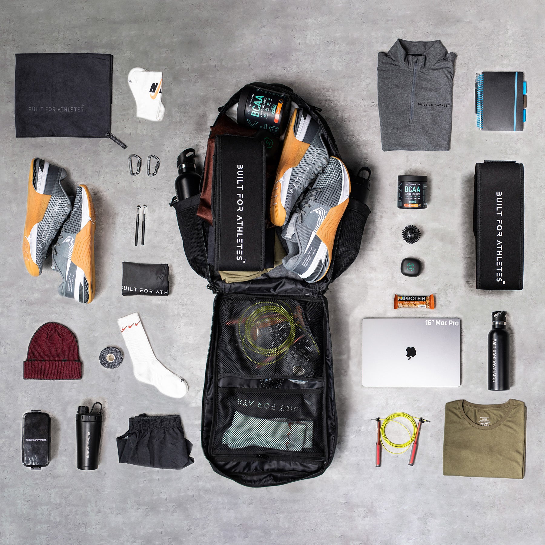 BUILT FOR ATHLETES - 45L HERO 3.0 BACKPACK - BLACK – TWL