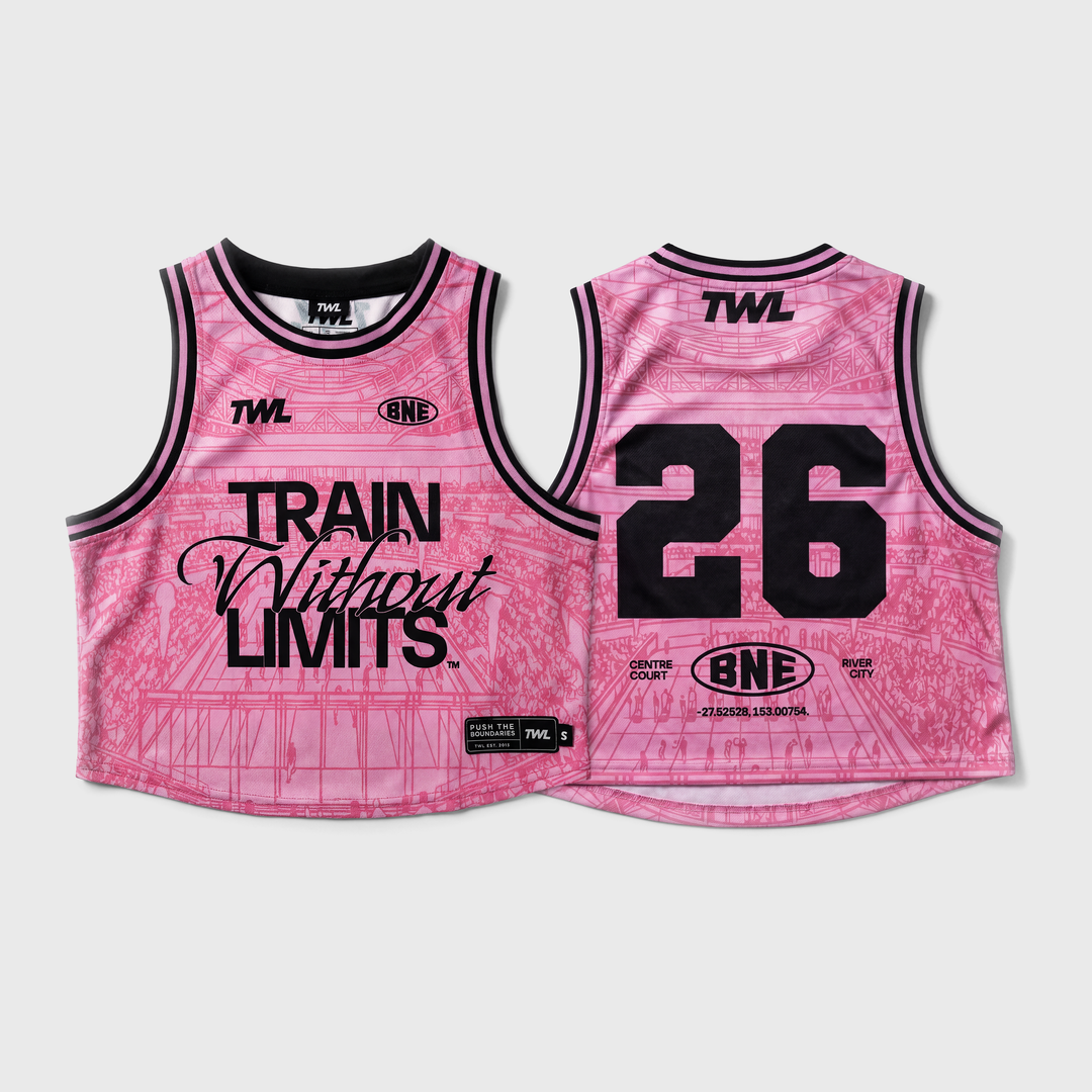 TWL - CROPPED BASKETBALL JERSEY - BNE - FLAMINGO/BLACK