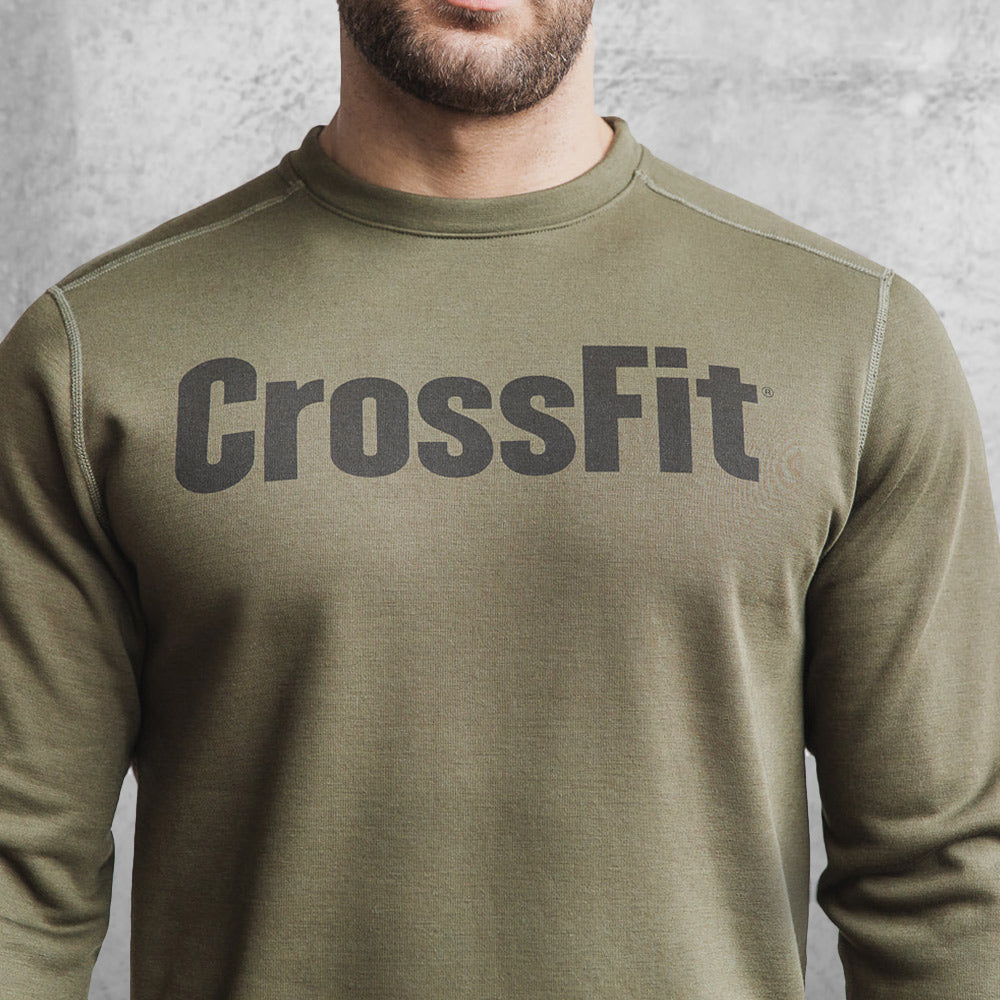 NOBULL - MEN'S CROSSFIT CREW SWEATSHIRT - ARMY GREEN