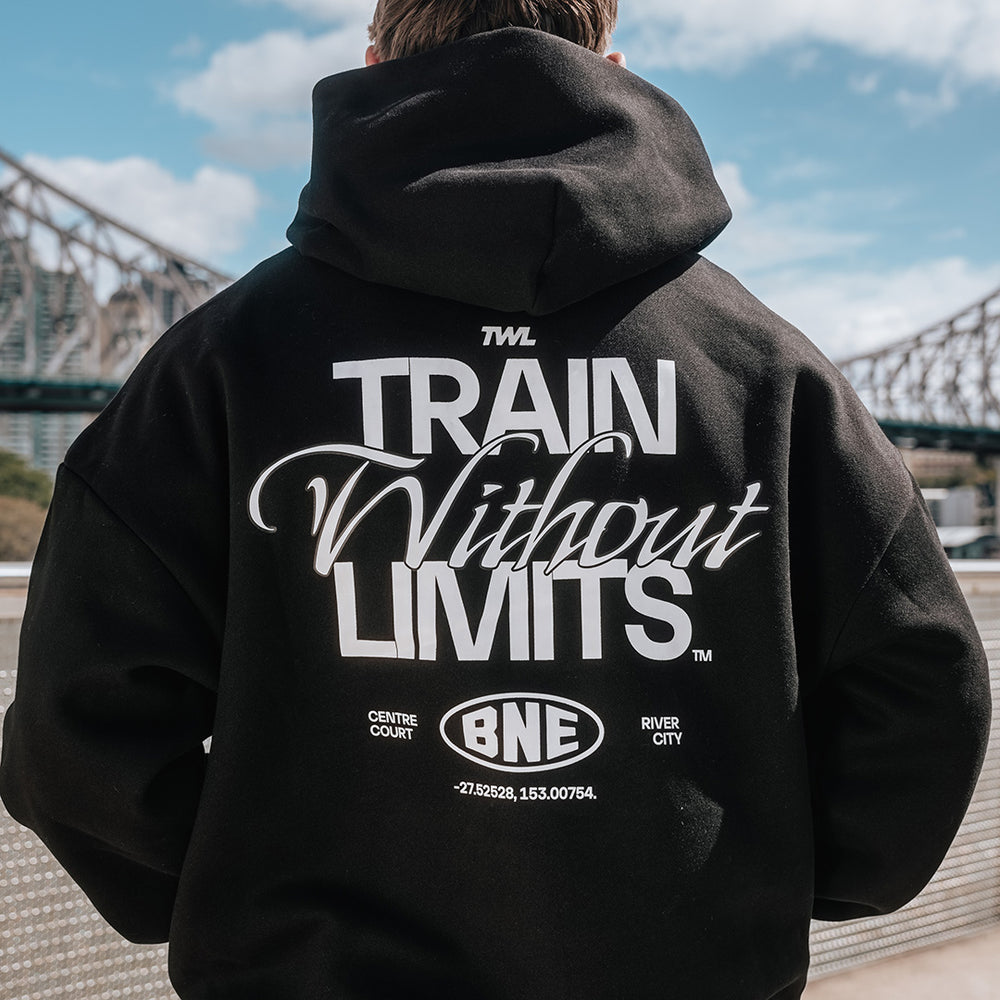 TWL Ascend Hoodie black – oversized fleece hoodie - back print