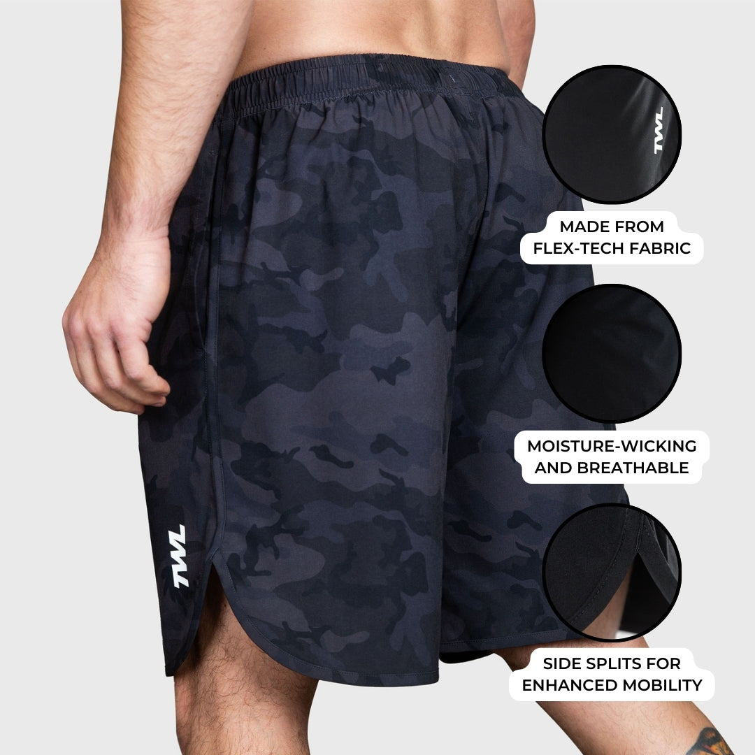 TWL - MEN'S FLEX SHORTS - BLACK CAMO