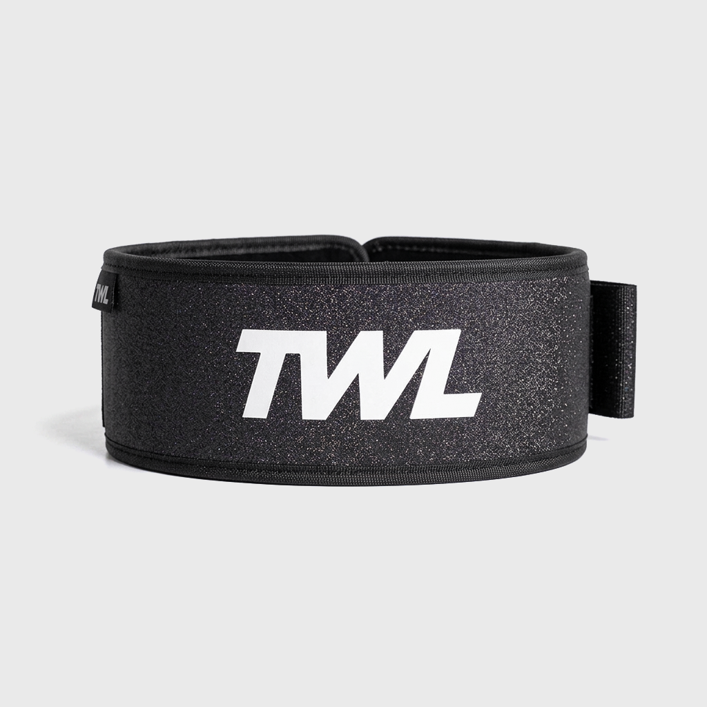 TWL - HYBRID VELCRO LIFTING BELT - 4" - BLACK SPARKLE