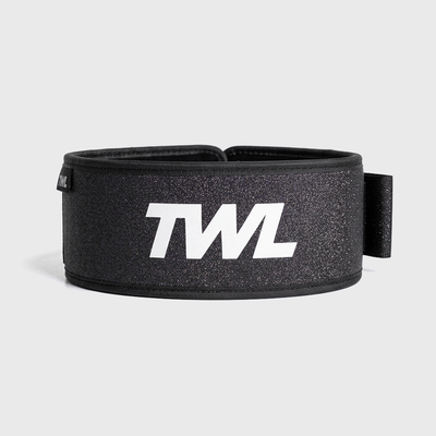 TWL - HYBRID VELCRO LIFTING BELT - 4" - BLACK SPARKLE