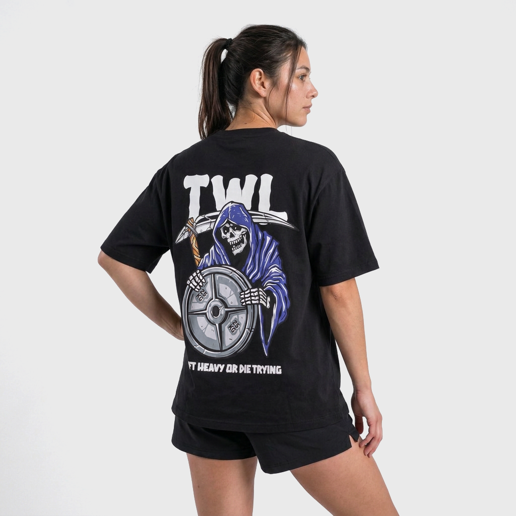 TWL - LIFESTYLE OVERSIZED T-SHIRT GYM REAPER - BLACK