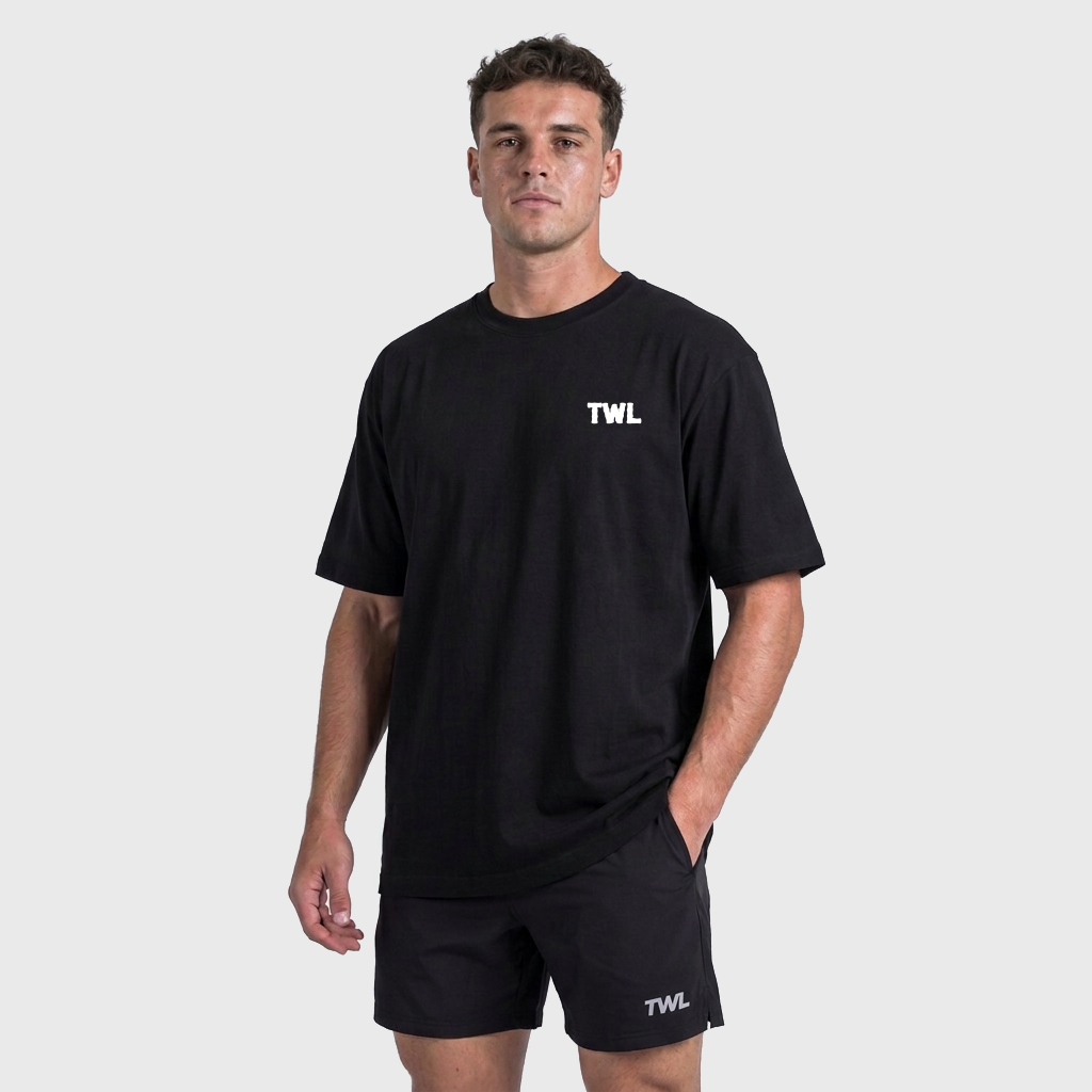 TWL - LIFESTYLE OVERSIZED T-SHIRT GYM REAPER - BLACK