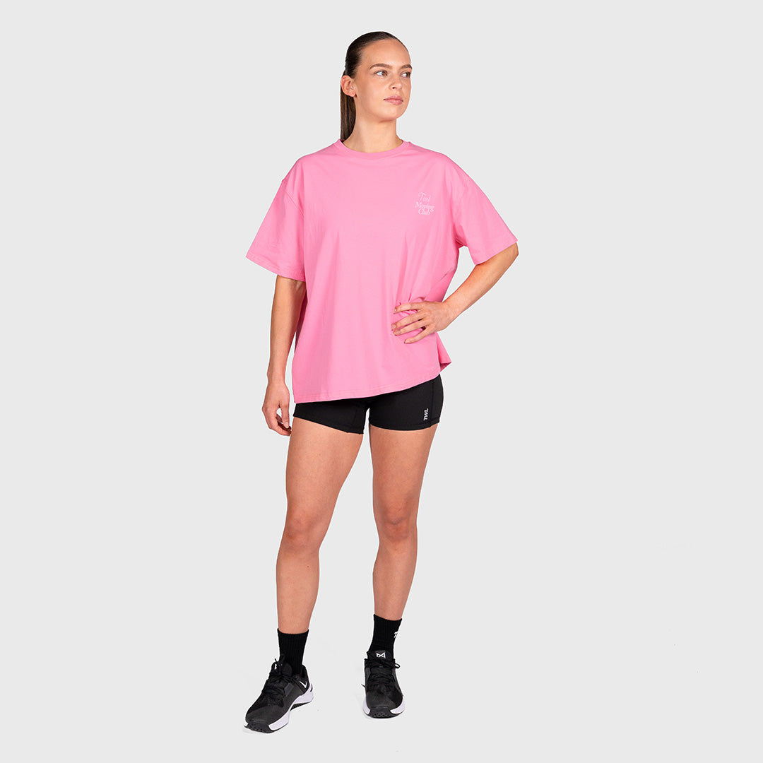 TWL - WOMEN'S OVERSIZED BOYFRIEND T-SHIRT - MOVING CLUB - PINK