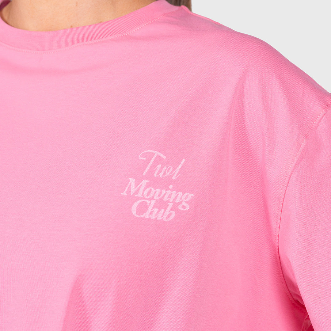 TWL - WOMEN'S OVERSIZED BOYFRIEND T-SHIRT - MOVING CLUB - PINK
