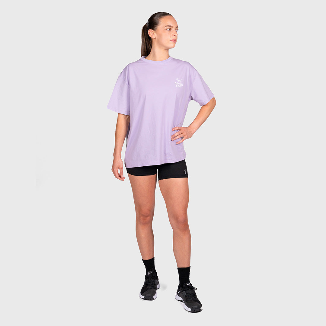 TWL - WOMEN'S OVERSIZED BOYFRIEND T-SHIRT - MOVING CLUB - PURPLE