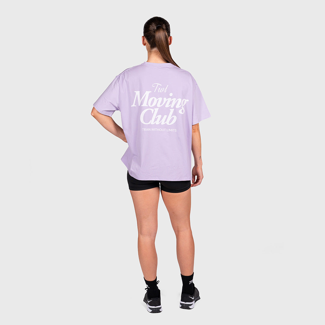 TWL - WOMEN'S OVERSIZED BOYFRIEND T-SHIRT - MOVING CLUB - PURPLE
