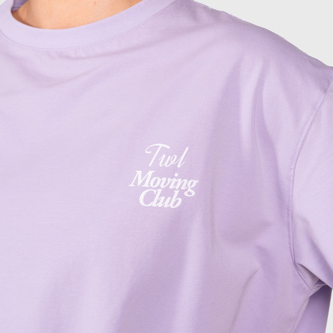 TWL - WOMEN'S OVERSIZED BOYFRIEND T-SHIRT - MOVING CLUB - PURPLE