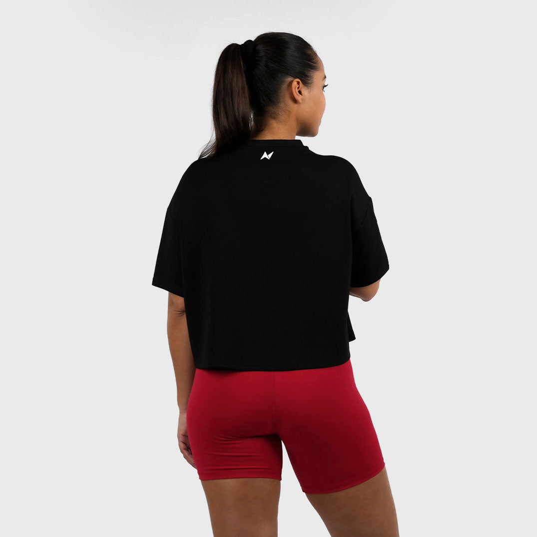 NORTHERN SPIRIT - BAGGY TOP WOMEN OVERSIZED CROP TOP - INK