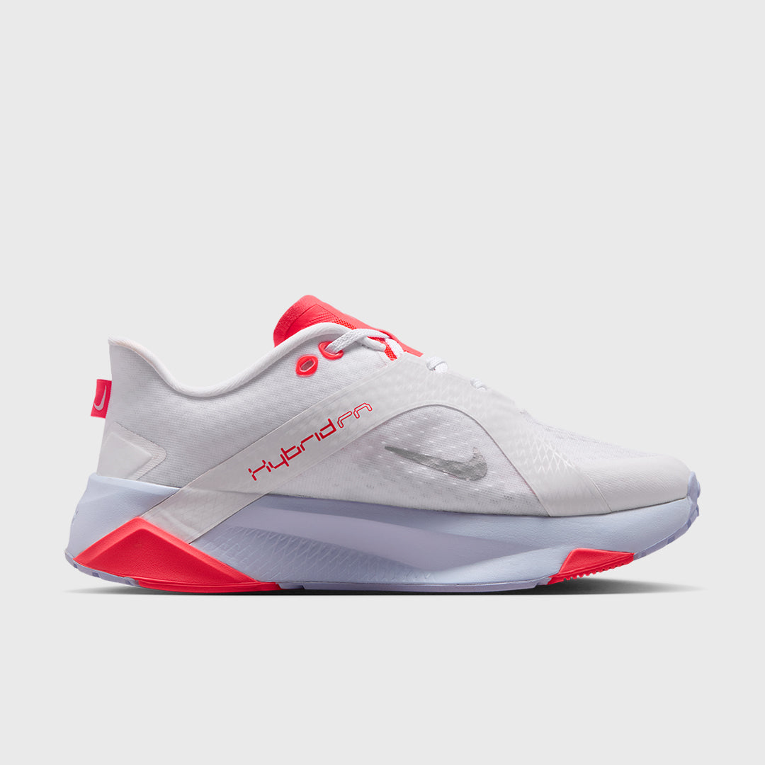 Nike - Hybrid RN Women's Training Shoe - WHITE/METALLIC SILVER/LASER CRIMSON
