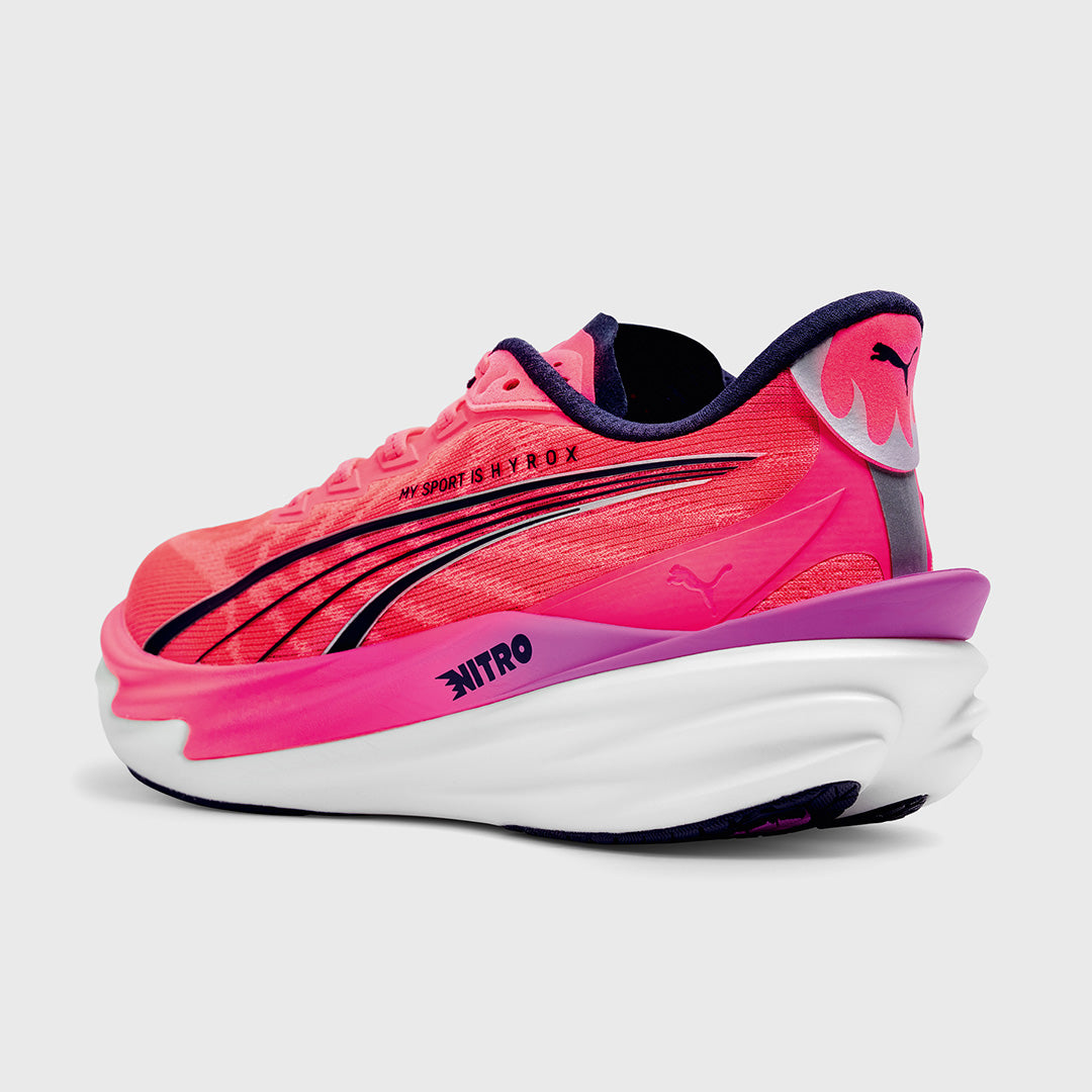 PUMA - DEVIATE NITRO 4 HYROX - MEN'S - PUMA WHITE-ELECTRIC ORCHID-PURE PINK