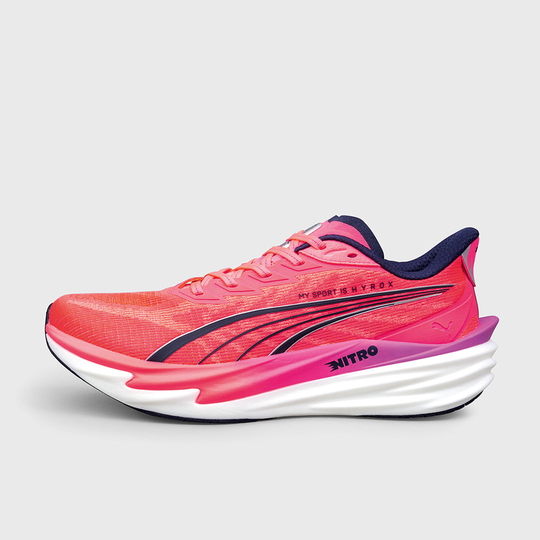 PUMA - DEVIATE NITRO 4 HYROX - MEN'S - PUMA WHITE-ELECTRIC ORCHID-PURE PINK