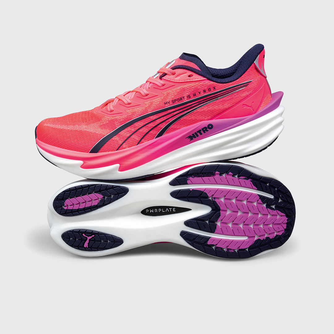 PUMA - DEVIATE NITRO 4 HYROX - MEN'S - PUMA WHITE-ELECTRIC ORCHID-PURE PINK