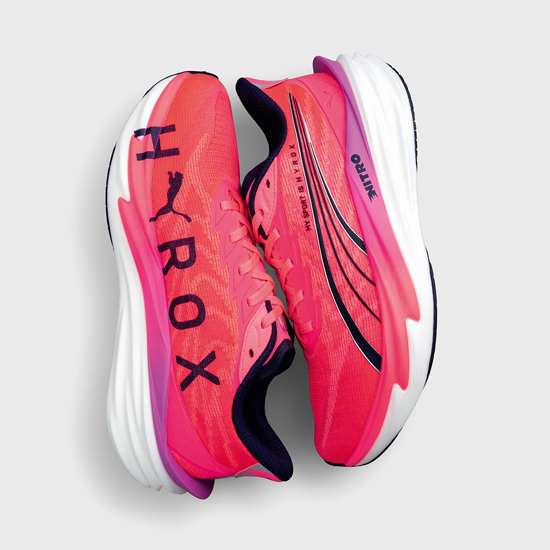PUMA - DEVIATE NITRO 4 HYROX - MEN'S - PUMA WHITE-ELECTRIC ORCHID-PURE PINK