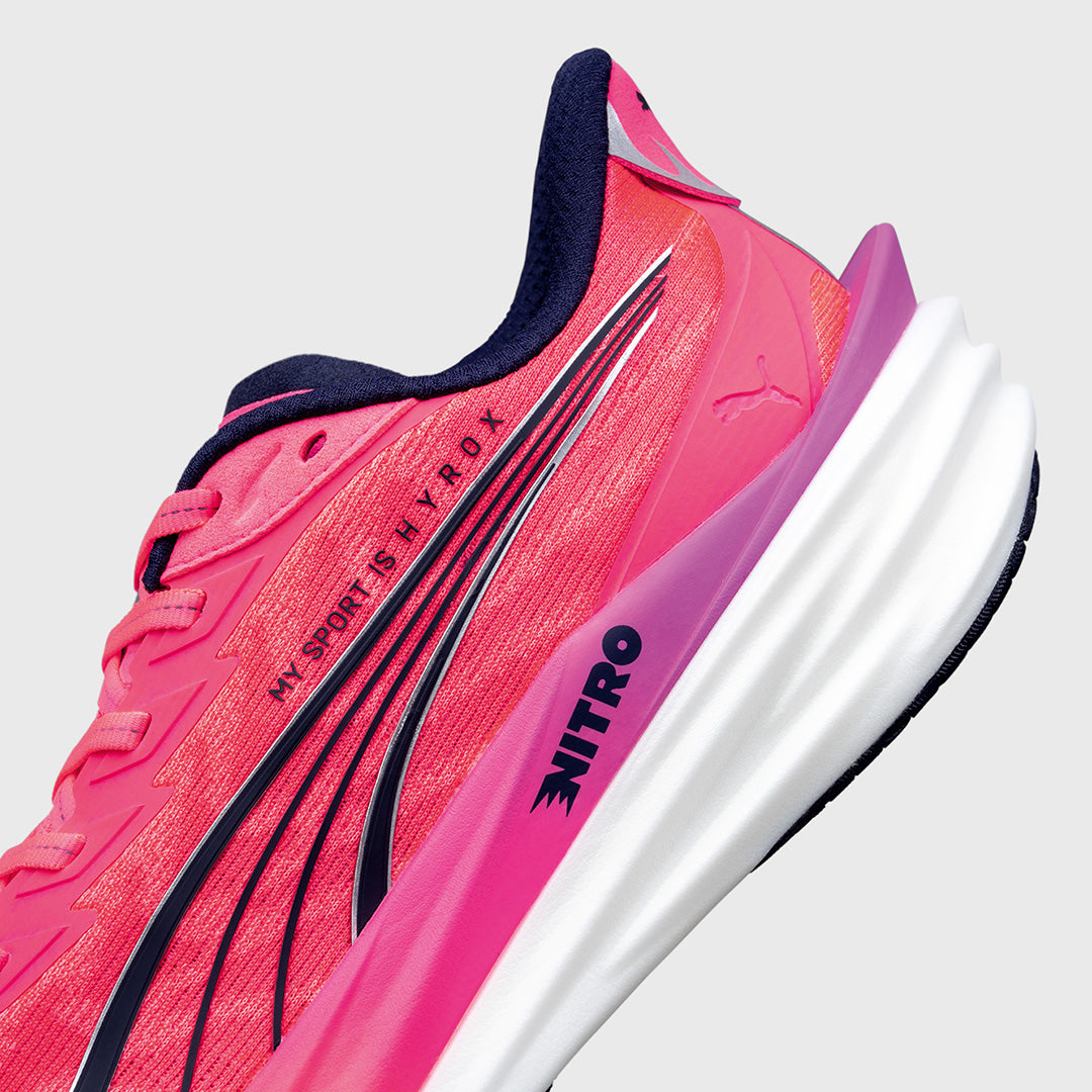 PUMA - DEVIATE NITRO 4 HYROX - MEN'S - PUMA WHITE-ELECTRIC ORCHID-PURE PINK
