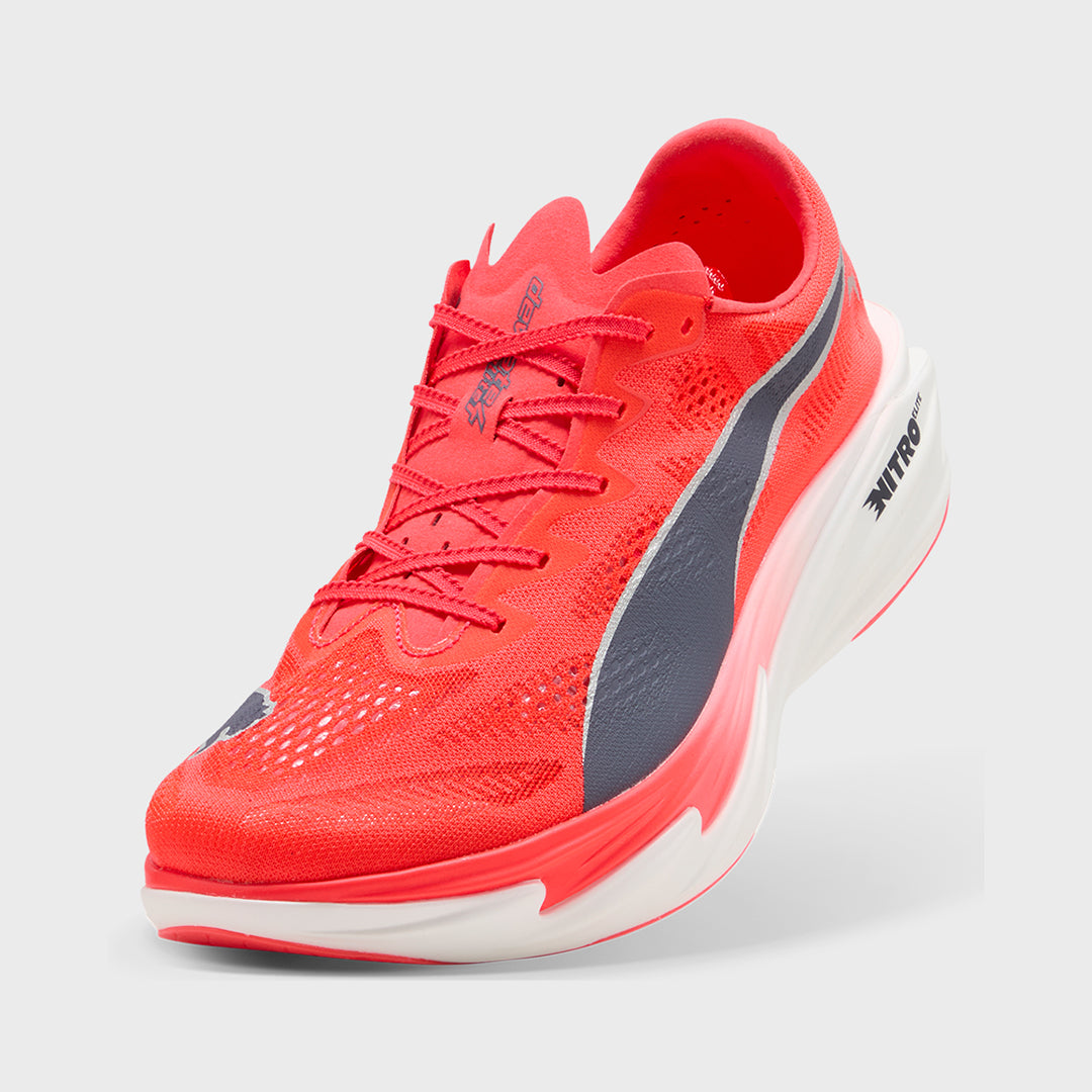 PUMA - DEVIATE NITRO ELITE 4 - WOMEN'S - ULTRA RED-INKY DEPTHS-PUMA WHITE