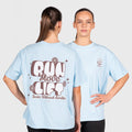 TWL - WOMEN'S OVERSIZED BOYFRIEND T-SHIRT - RUN MOVE LIFT - BLUE