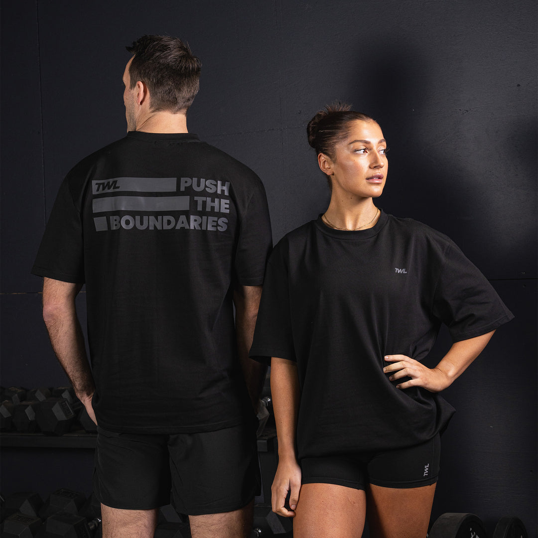TWL - LIFESTYLE OVERSIZED T-SHIRT - PUSH THE BOUNDARIES - BLACK/BLACK