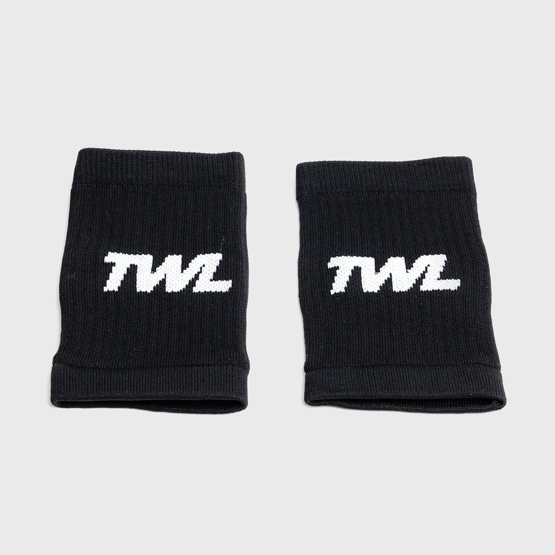 TWL - KNITTED WRIST BANDS 5" - PAIR - BLACK/WHITE