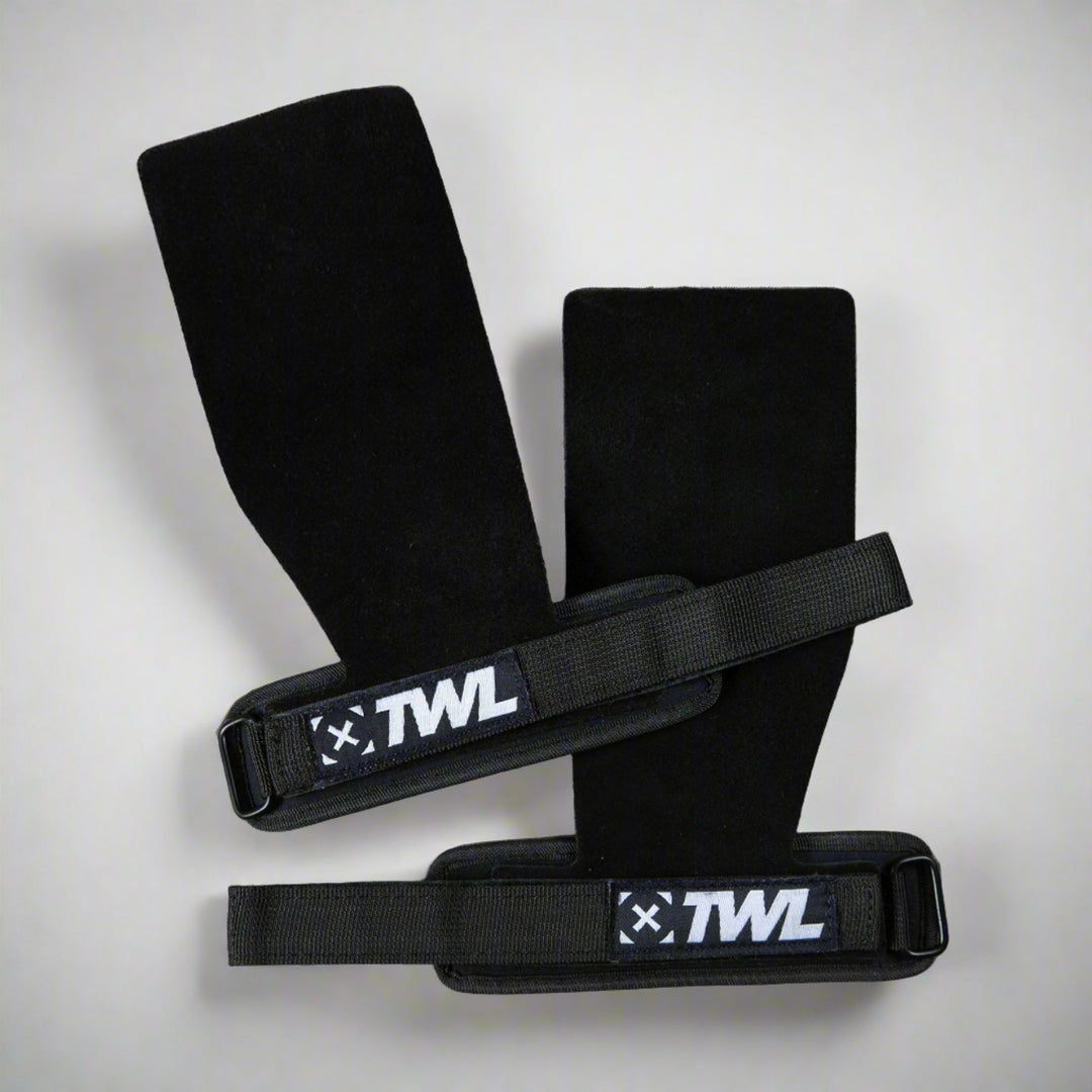 TWL - LEATHER GYMNASTIC GRIPS - FINGERLESS - BLACK