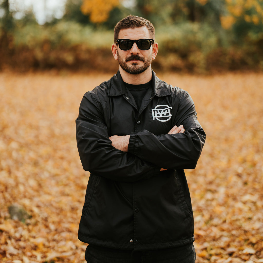 HWPO - BARBELL CLUB COACH JACKET - FADED BLACK