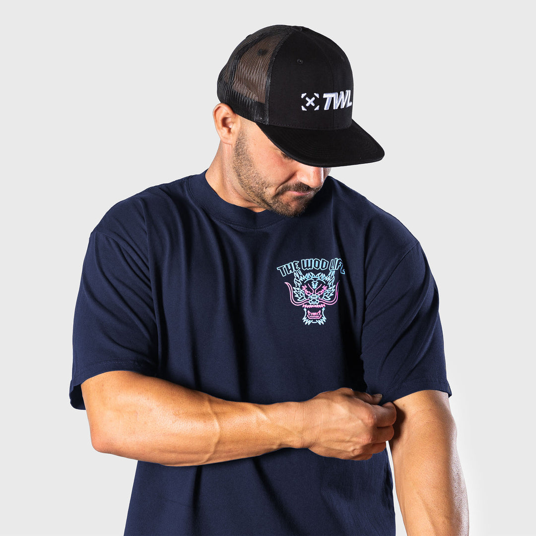 TWL - LIFESTYLE OVERSIZED T-SHIRT - BARBELL CLUB - SAPHIRA - MIDNIGHT NAVY