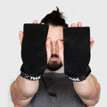 TWL - LEATHER GYMNASTIC GRIPS - FINGERLESS - BLACK