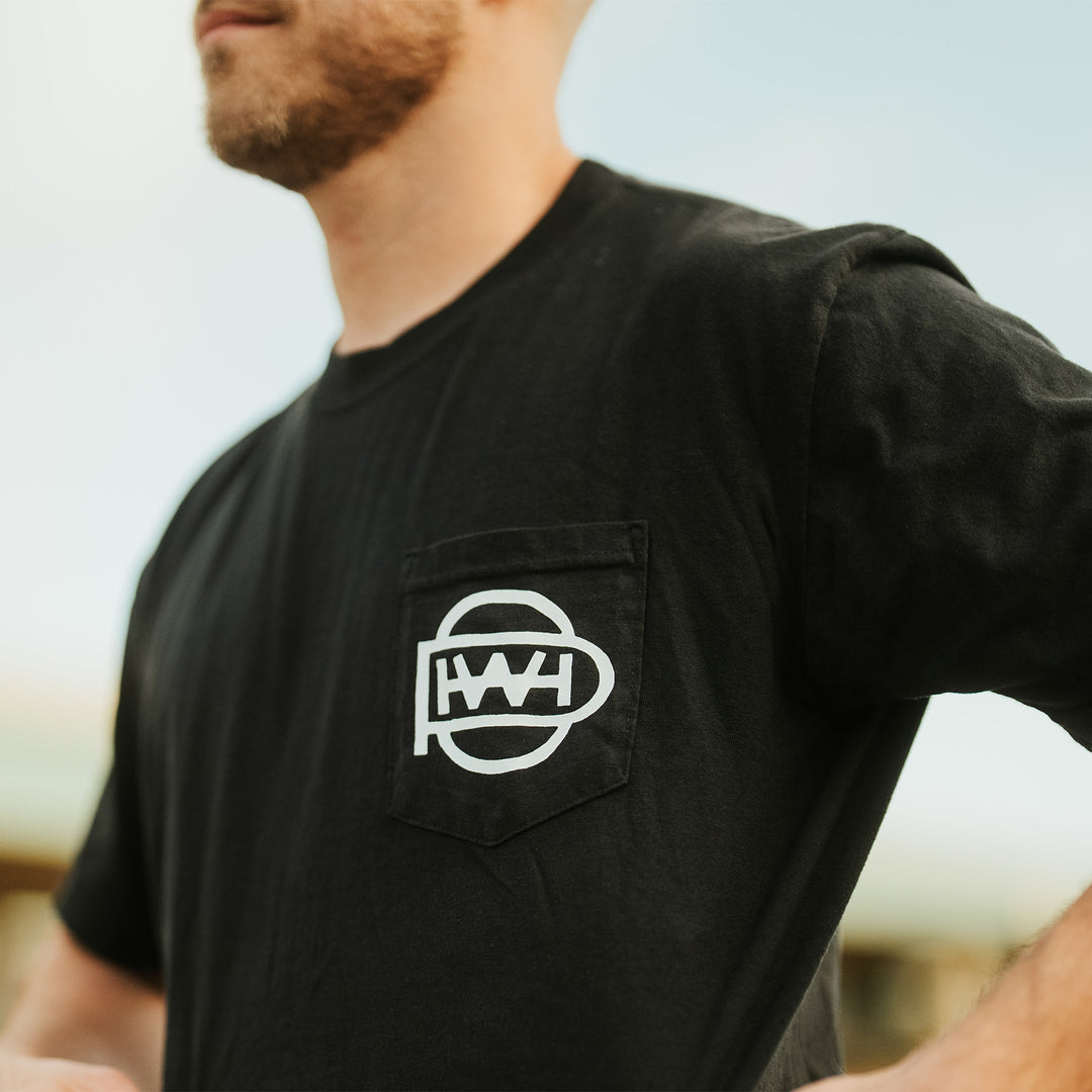 HWPO - BARBELL CLUB POCKET TEE - FADED BLACK