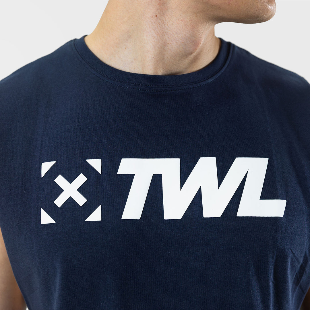 TWL - MEN'S EVERYDAY CLASSIC MUSCLE TANK - MIDNIGHT NAVY/WHITE