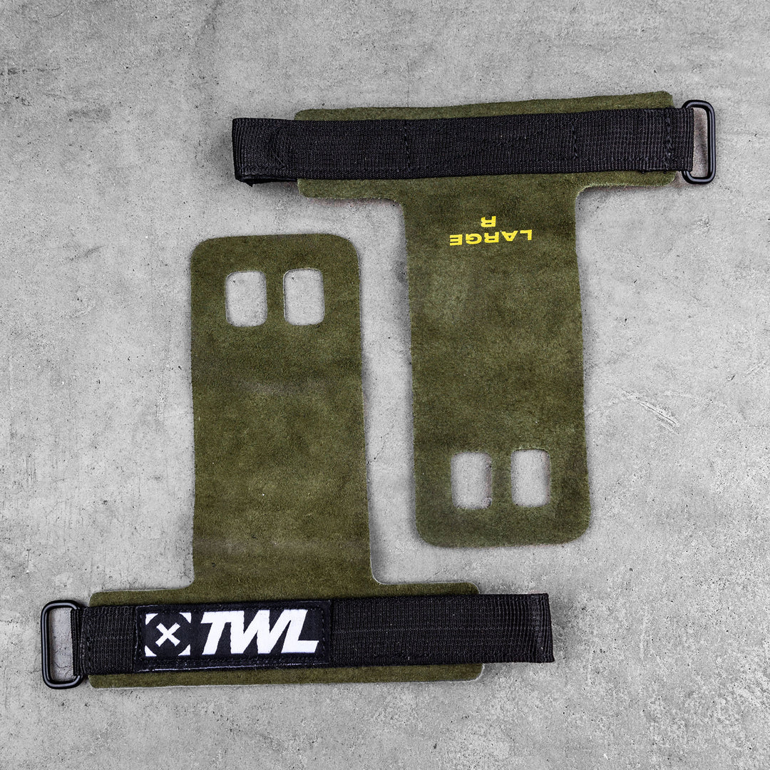 TWL - LEATHER GYMNASTIC GRIPS - DARK KHAKI