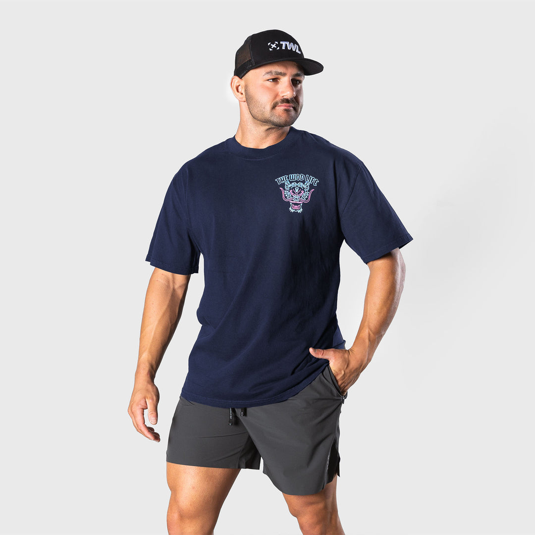 TWL - LIFESTYLE OVERSIZED T-SHIRT - BARBELL CLUB - SAPHIRA - MIDNIGHT NAVY