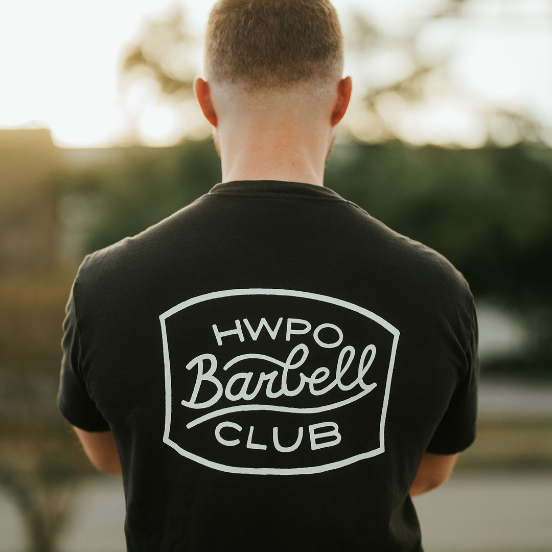HWPO - BARBELL CLUB POCKET TEE - FADED BLACK